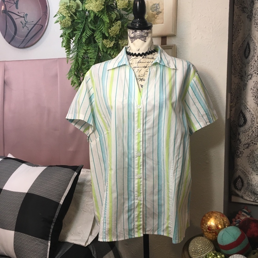 ❤️ Plus Size Style&Co - V neck button down blouse